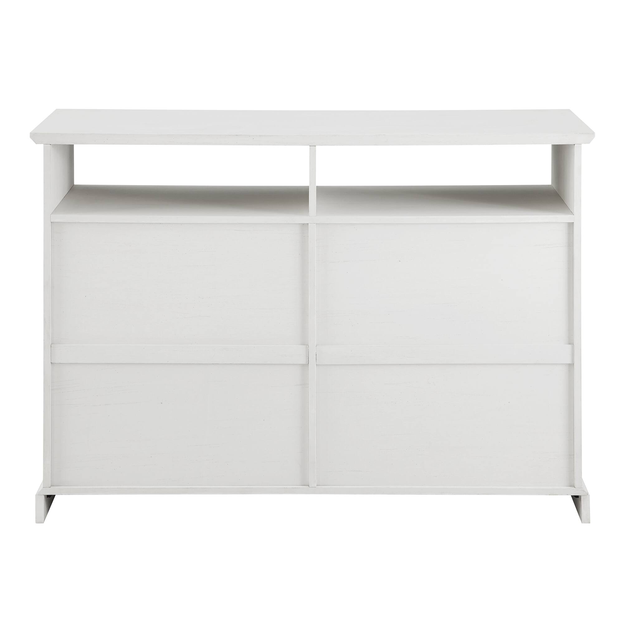 Walker Edison 48" Brushed White Sliding Glass Door Sideboard